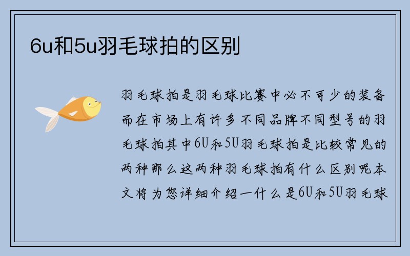 6u和5u羽毛球拍的区别