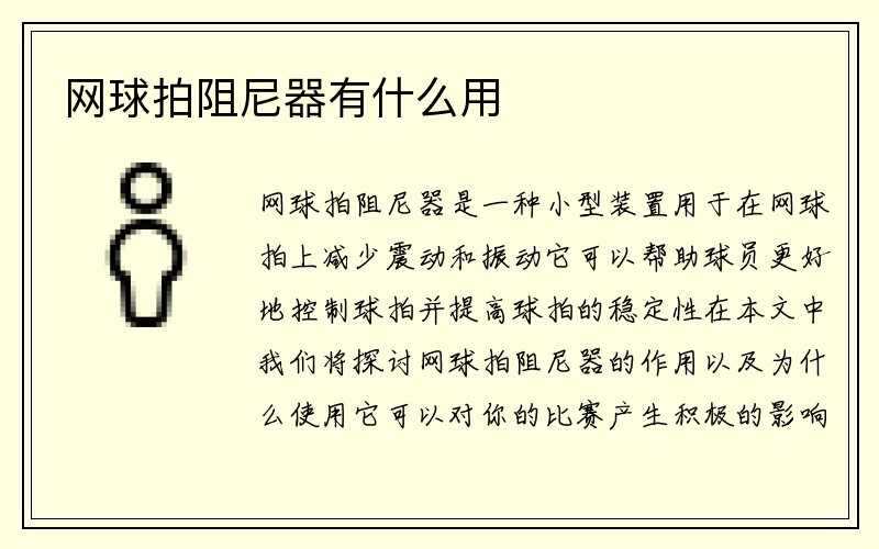 网球拍阻尼器有什么用