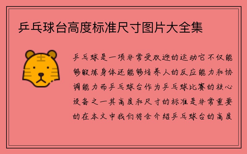 乒乓球台高度标准尺寸图片大全集