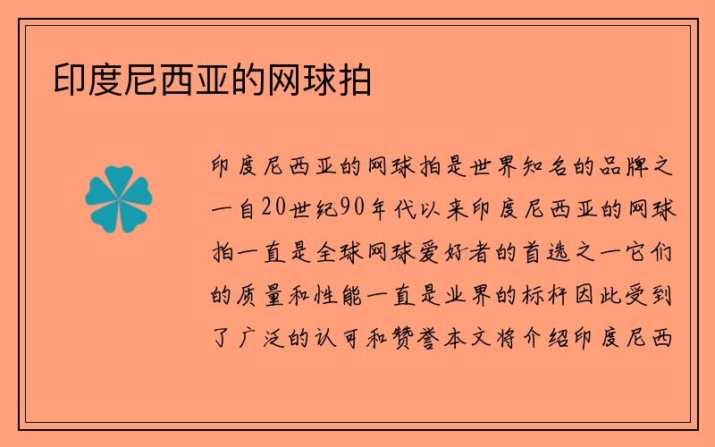 印度尼西亚的网球拍