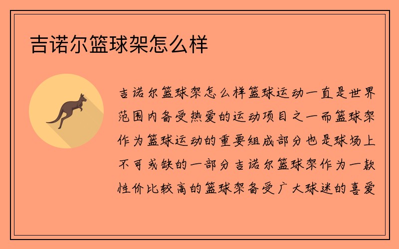 吉诺尔篮球架怎么样